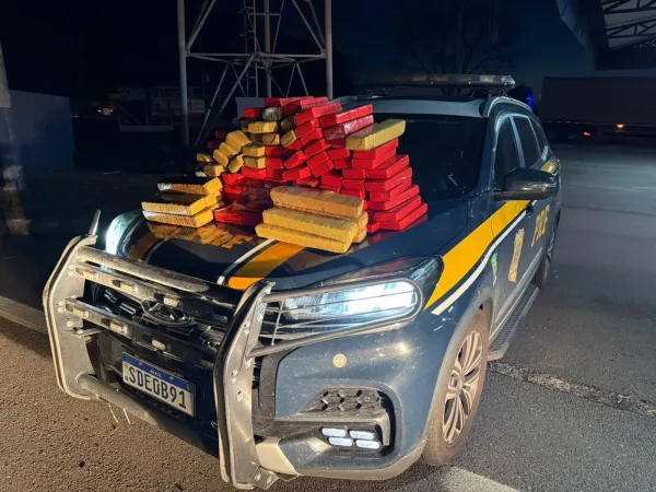 PRF apreende 80 kg de maconha em ve&iacute;culo transportado por caminh&atilde;o-cegonha