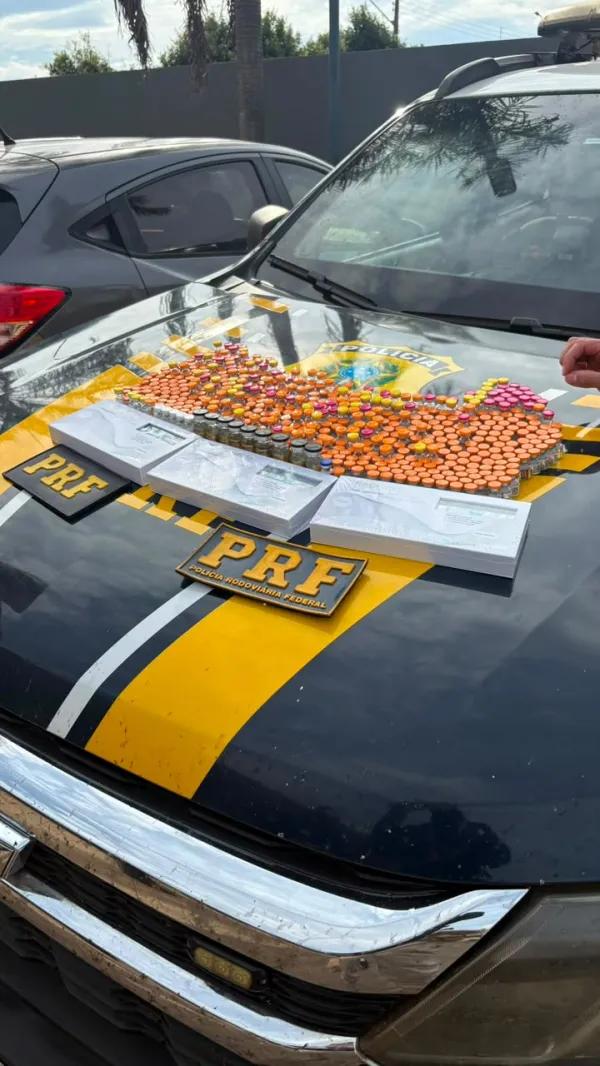 PRF apreende cerca de 700 ampolas de medicamentos de uso controlado na BR-452