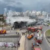 Bombeiros combatem incêndio em loja de Calçados em Goiânia